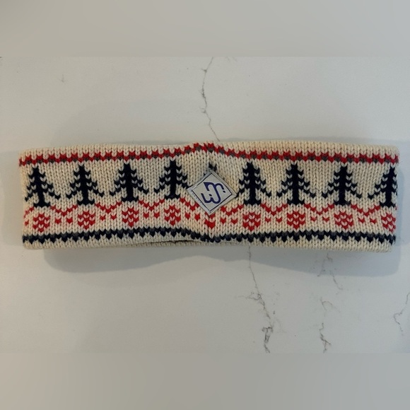 Merkley Headgear 100% wool knit headband vintage tree pattern winter unisex - Picture 5 of 6